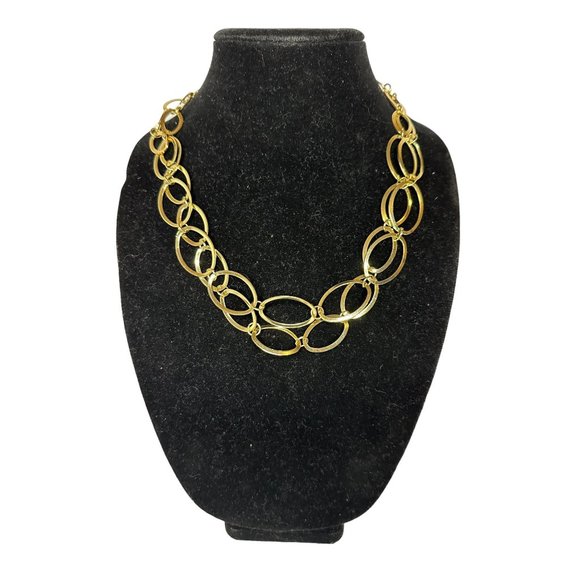 Gold Tone two strand Circle Necklace - 20in - Picture 1 of 5